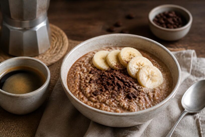 Kaffee-Porridge mit Espresso – cremiges Frühstück in 10 Minuten